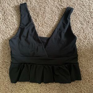 Black Flounce Crop Top